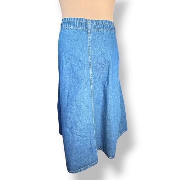 Vintage Cherokee Denim Skirt Made In USA Button Front Midi Americana Western - Picture 5 of 10